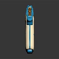 Blue And White Pistol Weapon With Golden Parts White Grip And Modern Design