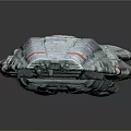 Detailed Science Fiction Spaceship Model With Textured Surface And Emblem 3d model