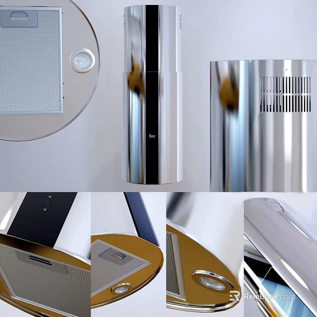 Sleek Modern Stainless Steel Kitchen Appliances With Contemporary Design And Shiny Metallic Finish 3d model 
