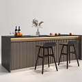 Bar chair combination 3d model