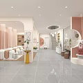 Modern Elegant Beauty Hair Salon Interior With Arched Doorways Mirrors Comfortable Seating And Decorative Plants