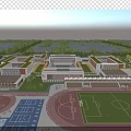 Modern School Campus With Spacious Buildings Playground Running Track And Green Areas
