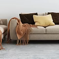 Modern three-seat sofa multiplayer sofa 3d model