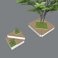 Modern tree pool tree pool stool 3d model