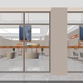 Spacious Modern Bank Interior With Reception Desks Potted Plants Bright Lighting And Decorative Signage