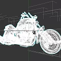 Vintage Custom Motorcycle With Metal Frame Large Wheels And Red Stripe Design