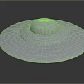 Futuristic Silver Disc Shaped UFO With Blue Dome And Glossy Surface