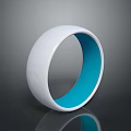 Stylish Minimalist White Ring With Blue Inner Design For Fashion Wear