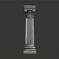 Classical Ionic Column With Marble Fluted Shaft And Voluted Capital