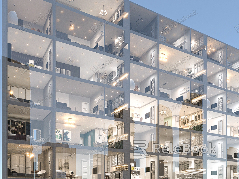 Indoor background of modern residential building model