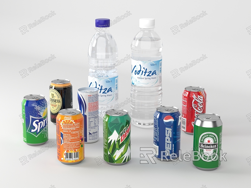 modern beverage mineral water bottled water drinking water cola soda model