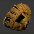 Yellow Leather Baseball Glove For Sports With Classic Design And Stitching