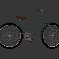 Vintage Green Bicycle With Brown Seat And White Handlebar Design