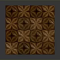 Square Copper Tone Metallic Decorative Panel With Intricate Geometric Floral Patterns 3d model