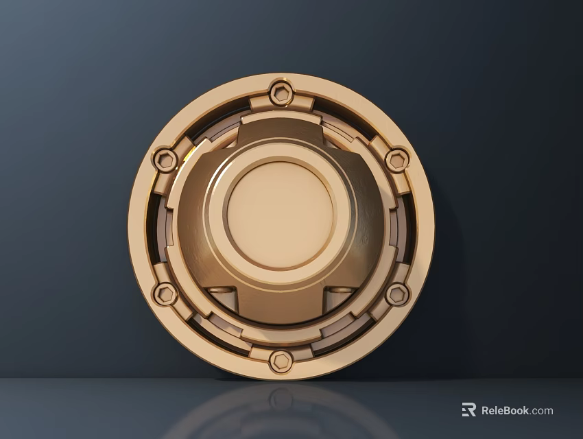 Modern Golden Round Ceiling Light with Metal Frame and Decorative Details for Contemporary Spaces 3d model 