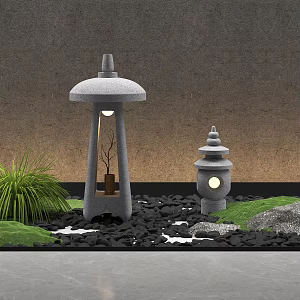 New Chinese Garden Lamp 3d model