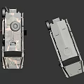 Silver And Green Military Armored Vehicles With Roof Equipment And Heavy Duty Wheels