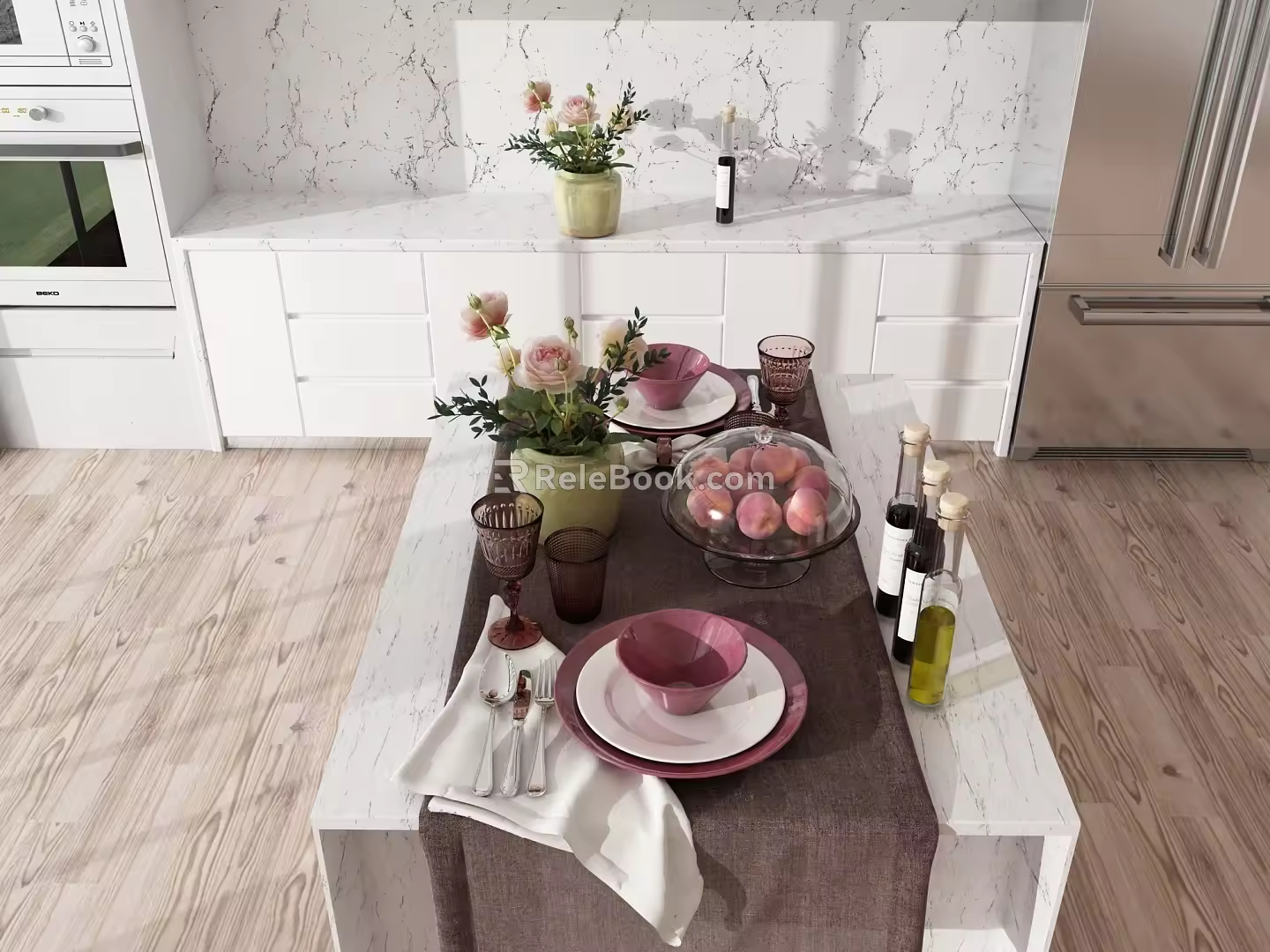 Modern Tableware Fruit Plate Modern Simple Kitchen Multi-function Cabinet 3d model