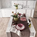 Modern Tableware Fruit Plate Modern Simple Kitchen Multi-function Cabinet 3d model