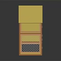 Animal Two Story Wooden Cage With Yellow Roof Mesh Door And Balcony For Small Pets