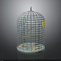 Light Blue Metal Frame Birdcage With Wooden Perch And Base Tray For Pet Supplies