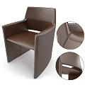 Brown Leather Armchair With Modern Design Detailed Stitching And Comfortable Armrests