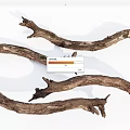 Natural Stone and Aged Wood Branches with Rustic Texture for Home Decor 3d model