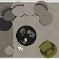 Modern Simple Sofa Combination Sofa Coffee Table Combination Special-shaped Sofa Public Sofa Leather Sofa 3d model