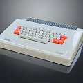 Vintage OLIVETTI Office Typewriter With Beige Body And Red Accent Keys