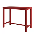Sturdy Dark Brown Solid Wood Outdoor Bar Table With Slatted Top For Backyard Patio Use