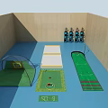 Indoor Sports Fitness Area With Various Workout Equipment And Training Spaces