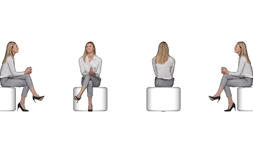 Fashion Women Business Office Characters Temperament Beauty Sitting Posture Women 3d model