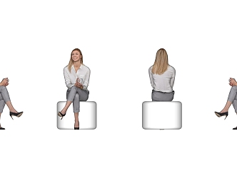 Fashion Women Business Office Characters Temperament Beauty Sitting Posture Women 3d model