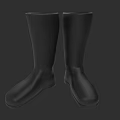 Black Knee High Leather Boots With Classic Design For Autumn Winter Wear