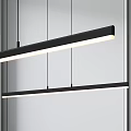 Elegant Modern Kitchen Pendant Lights With Black Linear Frame And Bright Illumination 3d model