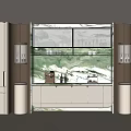Modern Wine Cabinet Interior Design With Glass Doors And Marble Counter