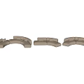 Beige Curved Multi Person Sofa With Soft Cushions And Modern Design