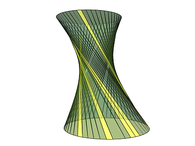 Modern Twisted Shape Decorative Ornament Set With Green Yellow Stripes And Grid Design 3d model