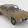 Vintage Brown Two Door Classic Car with Retro Headlights and Sleek Body