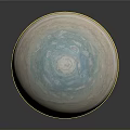 Jupiter Cosmic Landscape With Blue And Beige Striped Cloud Bands And Dark Surface Reflection 3d model
