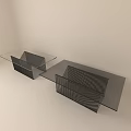 Modern Glass Top Coffee Tables With Geometric Grid Base In White Room