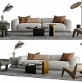Modern sofa coffee table combination 3d model