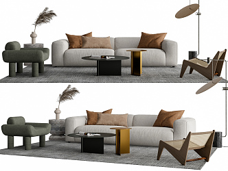 Modern sofa coffee table combination 3d model