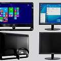 Computer Monitors Displaying Windows Interface And Different Views Of Screens And Backs 3d model