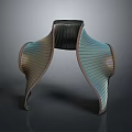 Modern Artistic Chair Design With Curved Biological Inspired Structure And Blue Green Accents