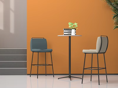 Bar Chair Casual Chair Casual Table Bar Chair Combination 3d model