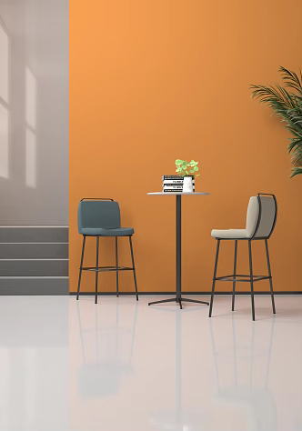Bar Chair Casual Chair Casual Table Bar Chair Combination 3d model