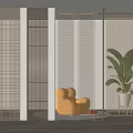 Modern partition screen metal screen barbed wire mesh partition 3d model