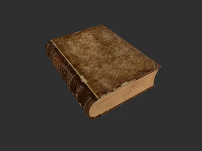 Vintage Leather Notebook with Worn Cover and Classic Design Isolated on Dark Background 3d model