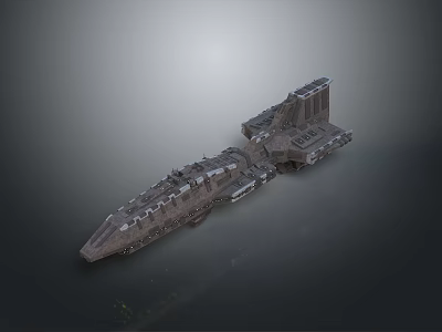 Sci Fi Spaceship 3D Model With Large Complex Structure And Detailed Design 3d model